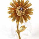 Vintage B.P.O.E. Gold Tone Ladies Flower Brooch 92116