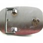 Vintage Silver Tone & Glass or Stone Carmelized Belt Buckle 22817