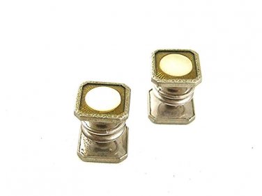 Deco Mother Pearl Goldtone Snap Link Cufflinks BAER & WILDE KUM-A-PART 4517
