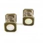 Deco Mother Pearl Goldtone Snap Link Cufflinks BAER & WILDE KUM-A-PART 4517