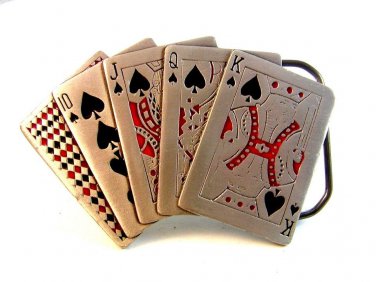 Vintage 1979 Spade Cards Belt Buckle by Great American Buckle Co.