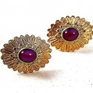 1970's Gold Tone & Pink Cufflinks By AVON 111516