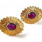 1970's Gold Tone & Pink Cufflinks By AVON 111516
