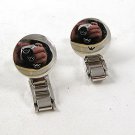 1970's Silver Tone Wrap Around Cufflinks By HICKOK USA 121416