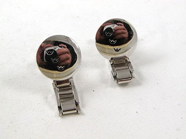 1970's Silver Tone Wrap Around Cufflinks By HICKOK USA 121416