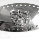 Silvertone Odd Unusual Skull Belt Buckle 41017