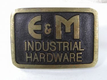 Vintage E & M Indusrial Hardware Belt Buckle By DYNABUCKLE 81016