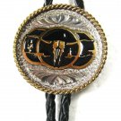 Silver Tone Gold Tone Black Longhorn Skull Bolo Leather Cord Unbranded 121515