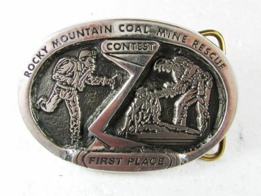 1995 Rocky Mountain Coal Mine Rescue 1st Place Belt Buckle By Prazen 4116