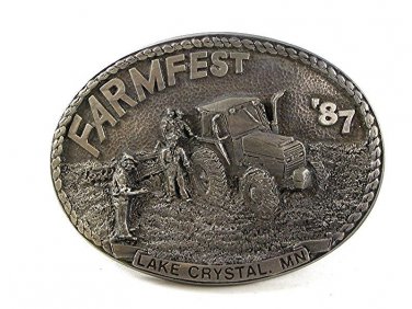 1987 FARMFEST Lake Crystal, MN Belt Buckle Made In USA 11316