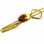 Classic Art Deco Silvertone Brown White Tie Clasp By SWANK 3616