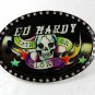 Death or Glory Skull White Black Belt Buckle By ED HARDY 33116