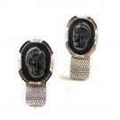 Silver Tone & Black Pericles Greek Warrior Cufflinks Unbranded 122315