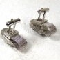 Silver Tone & Black Pericles Greek Warrior Cufflinks Unbranded 122315
