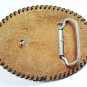 Vintage 3 Guys With Rifles Pistols etc Leather Belt Buckle Unbranded 11715