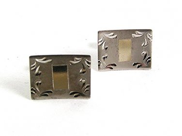 Vintage Sterling Silver Monogrammable Cufflnks Signed MIL 92517