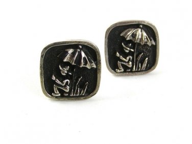1950's A Day At The Beach or ?? Umbrella Cufflinks 33017