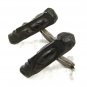 Vintage Sterling Silver Miniature Wooden Tribal Head Cufflinks Hand Carved E8316