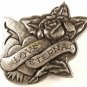 Silvertone Love Eternal Rose Belt Buckle By ED HARDY 33116b