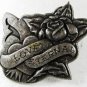 Silvertone Love Eternal Rose Belt Buckle By ED HARDY 33116b