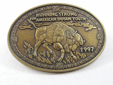 1997 Running Strong for Amerian Indian Youth Buffalo Belt Buckle 121217