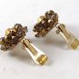 Vintage Gold Tone Crystal Clip On Earrings By HOBE 102416