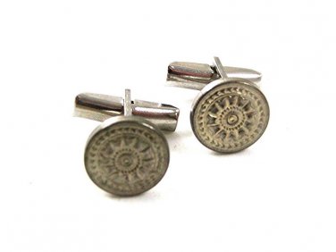 Vintage Dressy Silver Tone Cufflinks 2217a