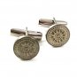Vintage Dressy Silver Tone Cufflinks 2217a