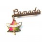 Vintage Gold Tone Montreal Canada Maple Leaf Brooch