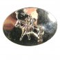 Small Western Rodeo Silvertone Cowboy Horse Belt Buckle Unbranded 3416