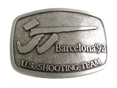 Vintage 1992 Barcelona Spain USA SHOOTING TEAM Belt Buckle 102617