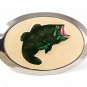 1960's-70's Silver Tone Enameled Big Mouth Bass Belt Buckle 92016