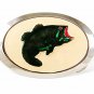 1960's-70's Silver Tone Enameled Big Mouth Bass Belt Buckle 92016