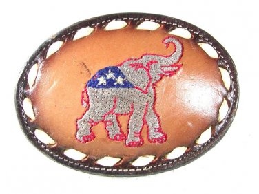 Western Cowboy Republican Elephant Belt Buckle By TONY LAMA In Box