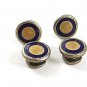 Art Deco Silvertone Black Mother of Pearl Snap Link Cufflinks JEM LINK 4517