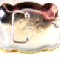 Silver & Gold Tone Belt Buckle Made in USA 4" X 3"