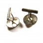 Sterling Silver Mother Pearl Gold Oriental Writing Cufflinks Unbranded 12615