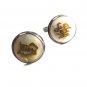 Sterling Silver Mother Pearl Gold Oriental Writing Cufflinks Unbranded 12615