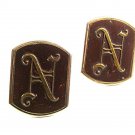 Vintage Goldtone Brown Intiials / Letters  Cufflinks By SWANK PAT 2472958 101817