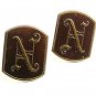 Vintage Goldtone Brown Intiials / Letters  Cufflinks By SWANK PAT 2472958 101817