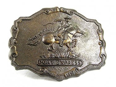 Vintage PONY EXPRESS Since 1852 Belt Buckle 101117