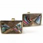 Mexican Sterling Silver & Abalone Cufflinks Unbranded 41416a