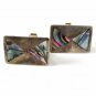 Mexican Sterling Silver & Abalone Cufflinks Unbranded 41416a
