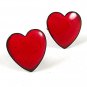 Mid Century Modern Enameled Red Heart Copper Cufflinks 111716
