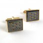 Vintage Goldtone Black Cufflnks By SARAH COVENTRY 91817b