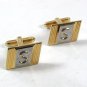 Vintage Gold Tone White Initial S Cufflinks By HICKOK USA 52116