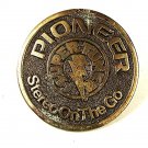 Vintage PIONEER Stereo On The Go Brass Belt Buckle By GABC 81616