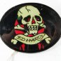 Skull Black Red White Belt Buckle By ED HARDY 33116a w/ Tag