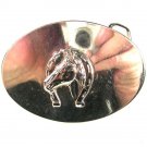 Small Western Rodeo Silvertone Horse Shoe Belt Buckle Unbranded 3416