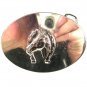 Small Western Rodeo Silvertone Horse Shoe Belt Buckle Unbranded 3416